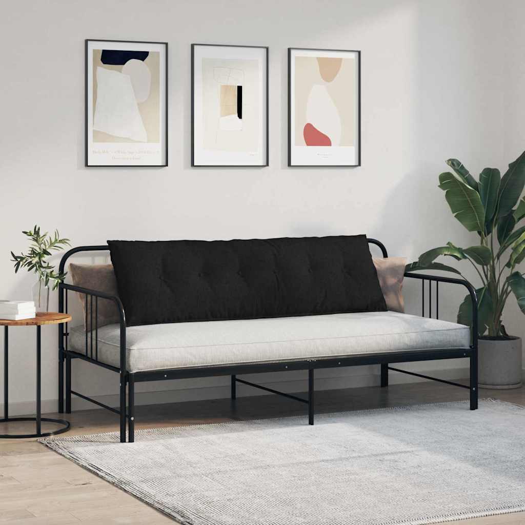 Cuscino per Schiena Nero 160 x 19 x 50 cm Tessuto