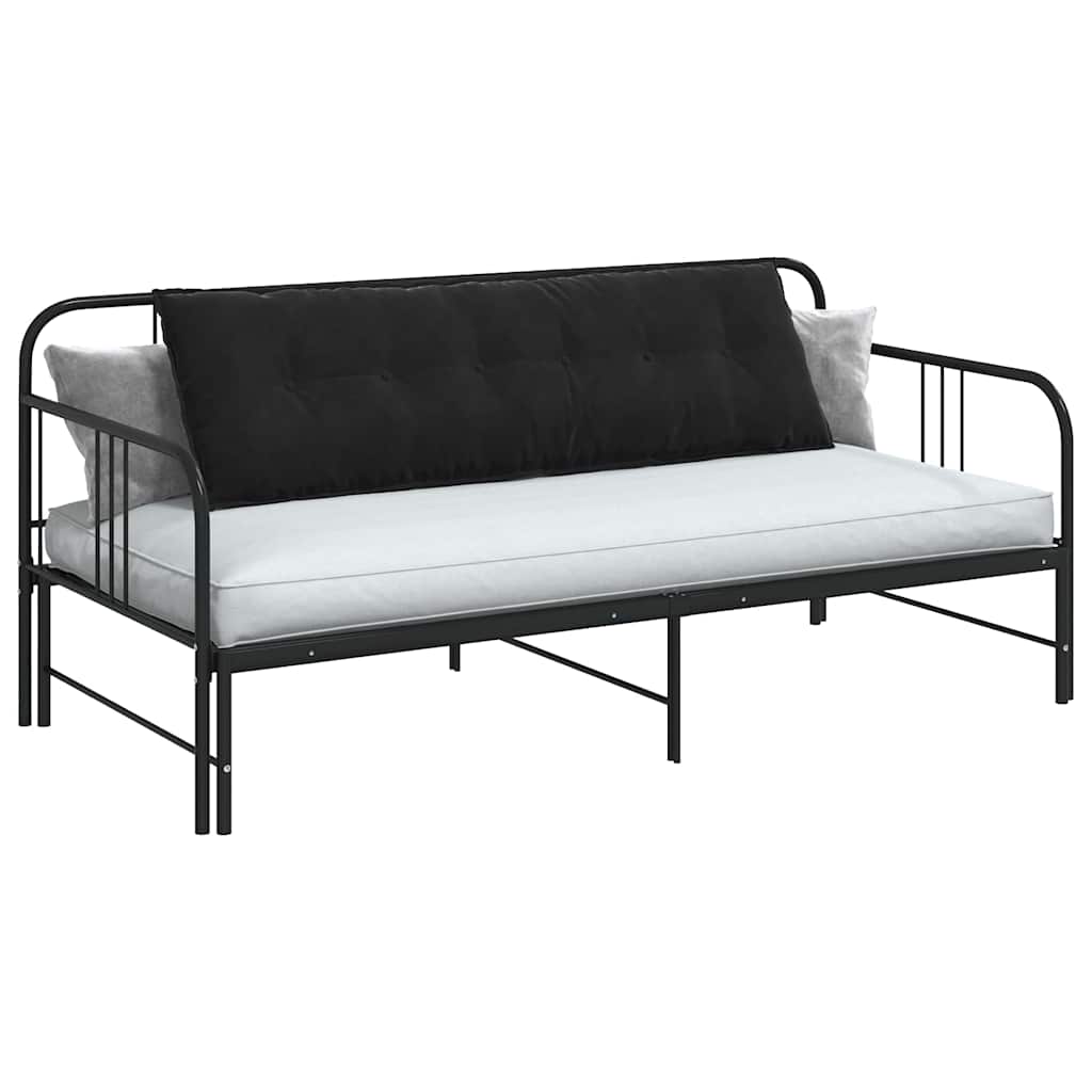 Cuscino per Schiena Nero 160 x 50 cm Tessuto in Cords