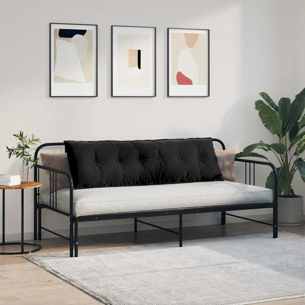 Cuscino per Schiena Nero 160 x 50 cm Tessuto in Cords