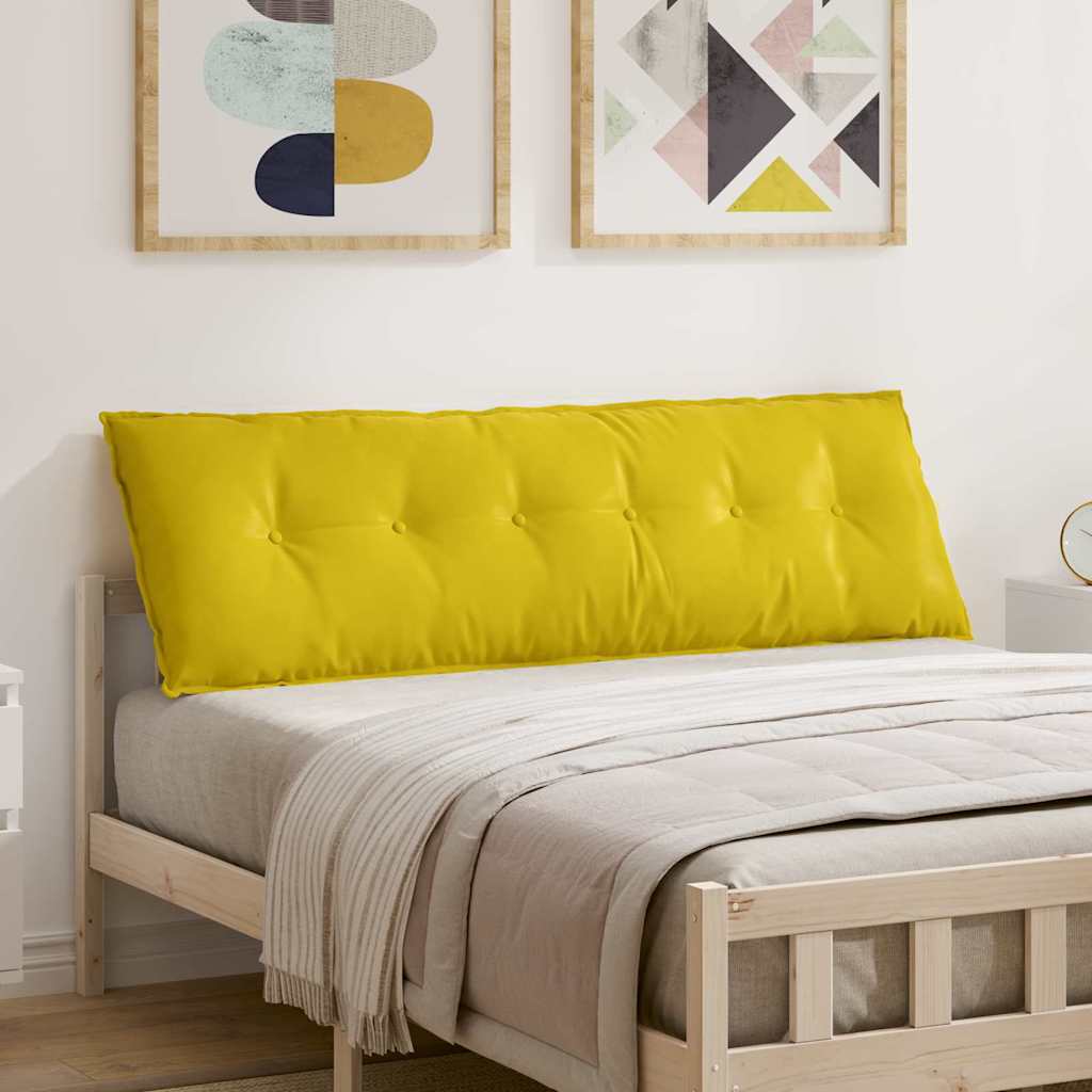 Cuscino per Schiena Giallo 160 x 50 cm Tessuto in Cords