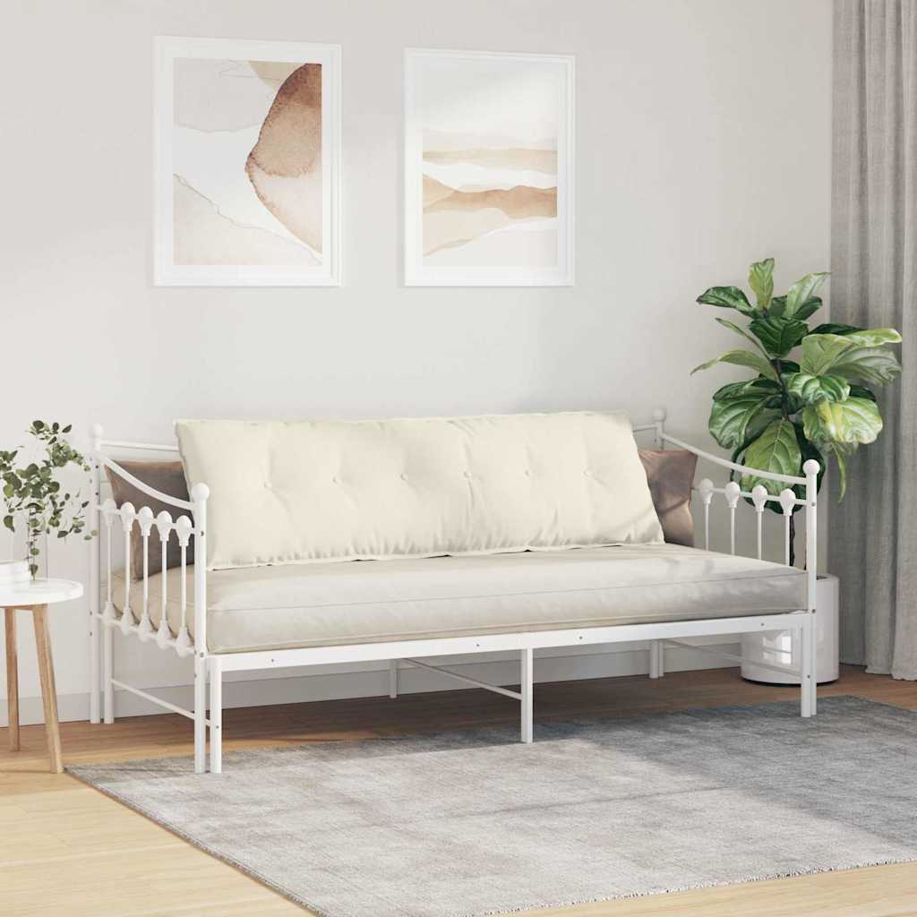 Cuscino per Schiena Crema 160 x 50 cm Tessuto in Cords