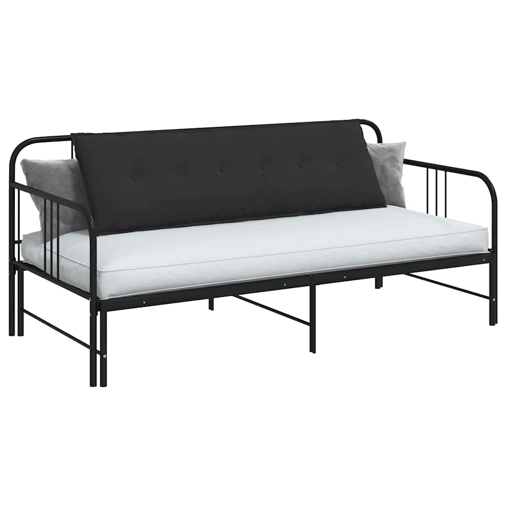 Cuscino per Schiena Nero 160 x 50 cm Tessuto in Microfibra