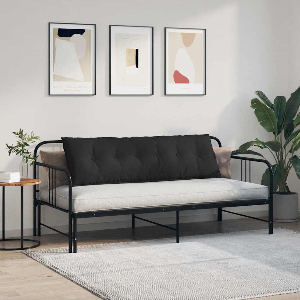 Cuscino per Schiena Nero 160 x 50 cm Tessuto in Microfibra