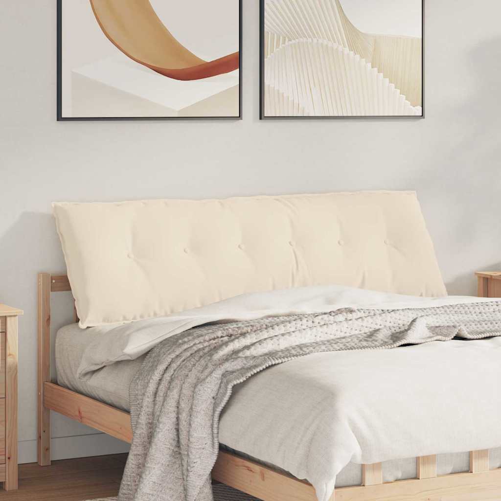 Cuscino per Schiena Beige 160 x 50 cm Tessuto in Microfibra