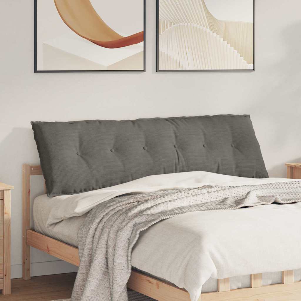 Cuscino per Schiena Grigio Chiaro 160 x 50 cm Tessuto in Cords