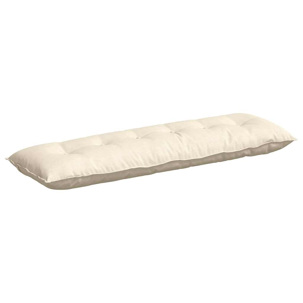 Cuscino per Schiena Crema 160 x 50 cm Tessuto in Cords