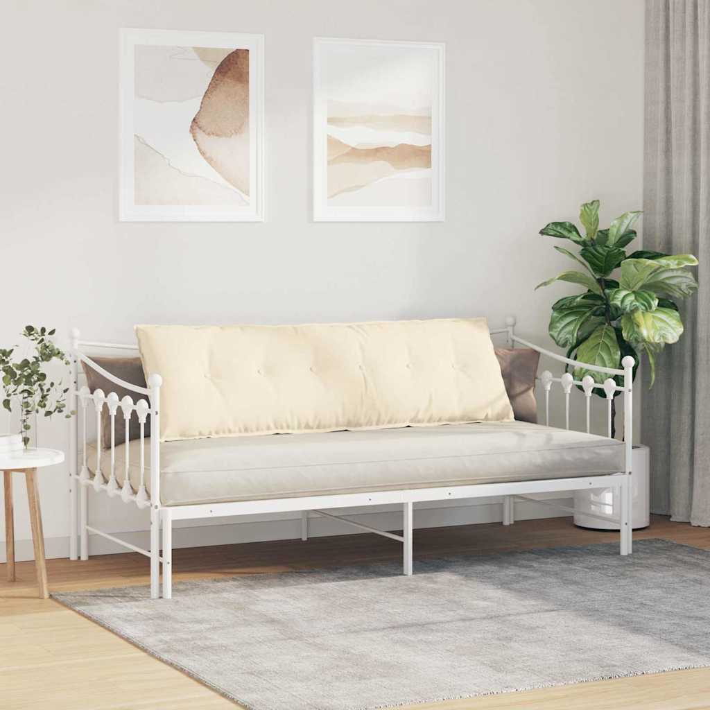 Cuscino per Schiena Crema 160 x 50 cm Tessuto in Cords