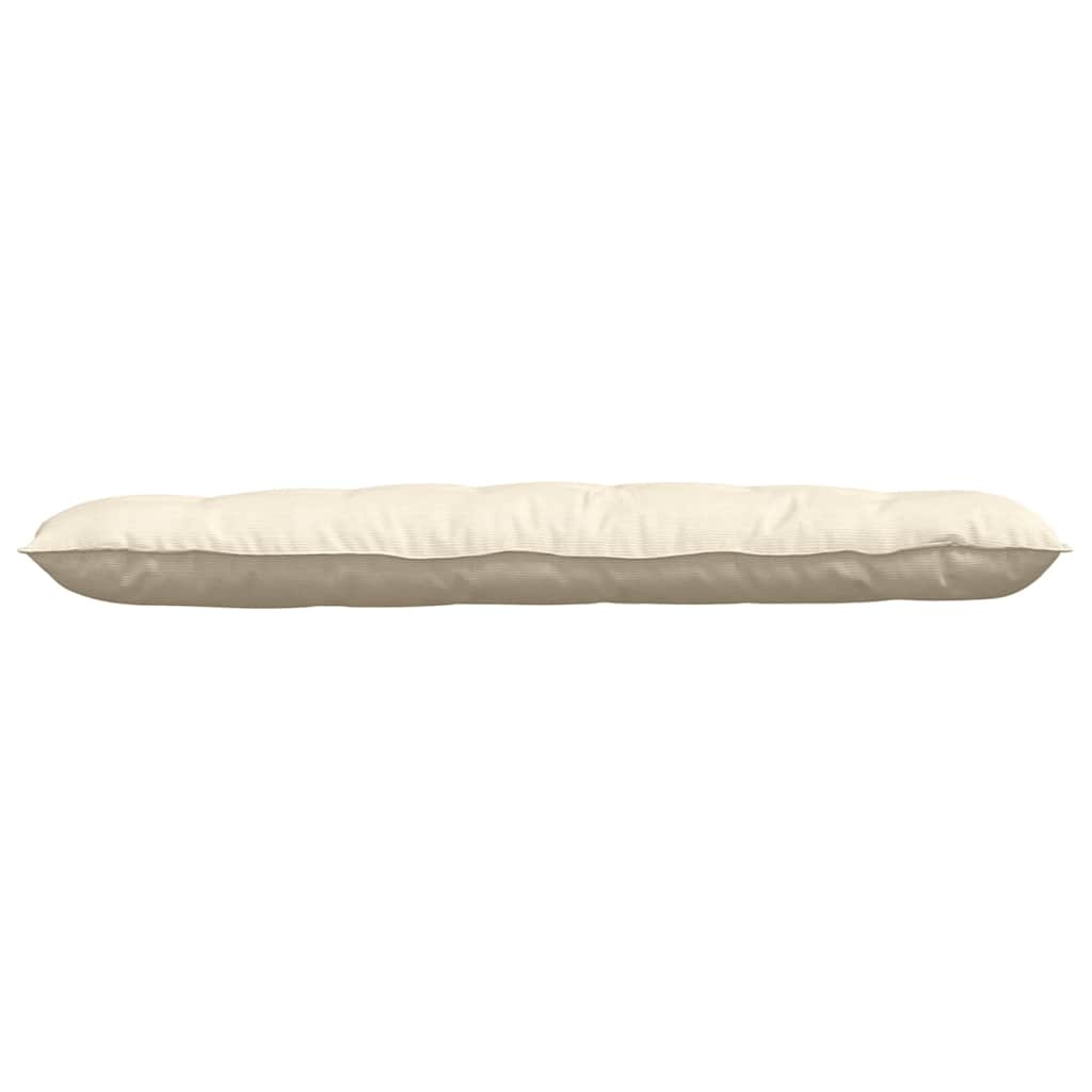 Cuscino per Schiena Crema 160 x 50 cm Tessuto in Cords