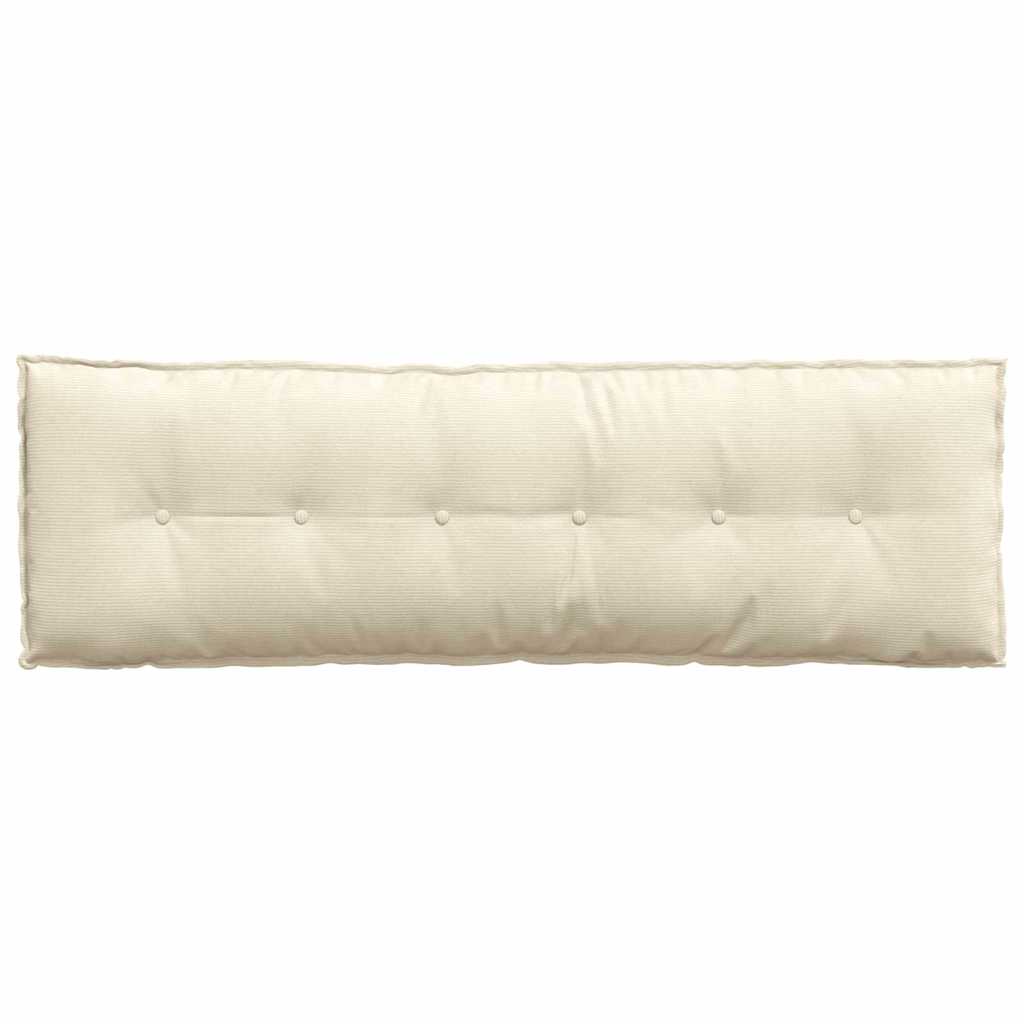 Cuscino per Schiena Crema 160 x 50 cm Tessuto in Cords