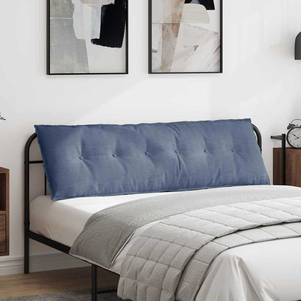 Cuscino per Schiena Blu 160 x 50 cm Tessuto in Cords