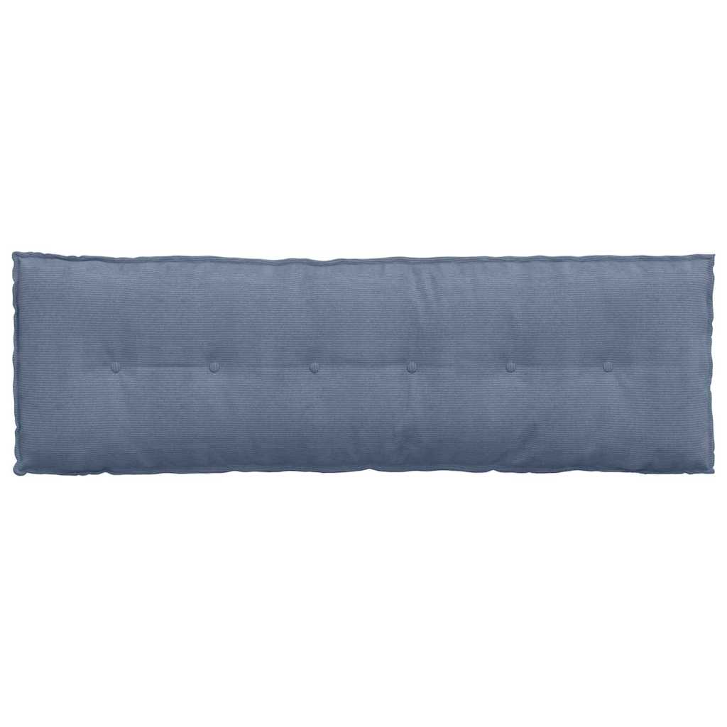 Cuscino per Schiena Blu 160 x 50 cm Tessuto in Cords