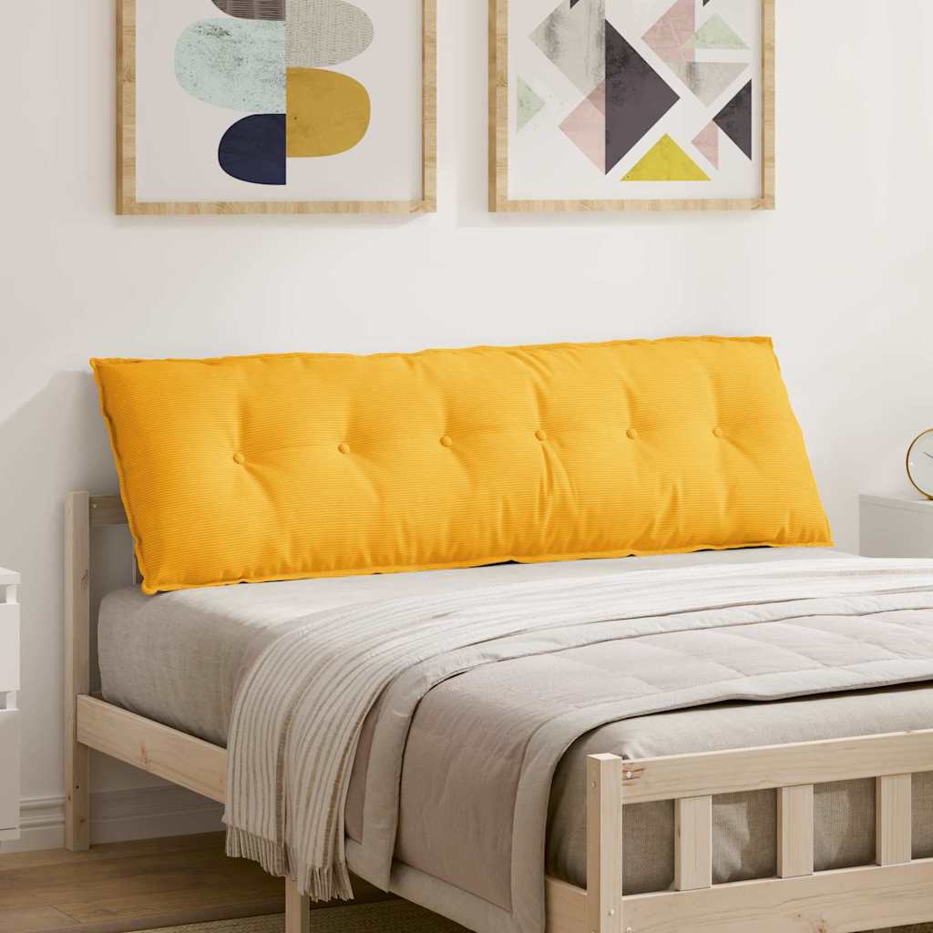 Cuscino per Schiena Giallo Chiaro 160 x 50 cm Tessuto in Cords