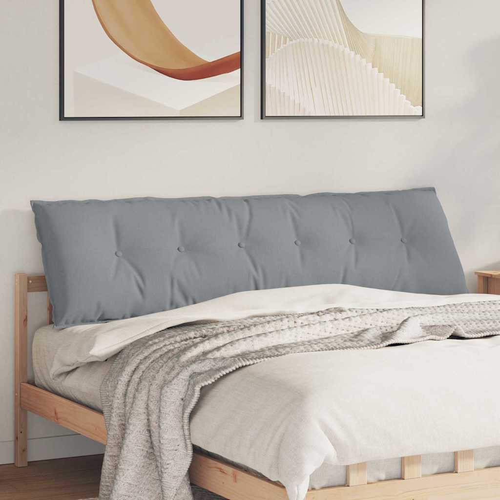 Cuscino per Schiena Grigio chiaro 180 x 19 x 50 cm Tessuto