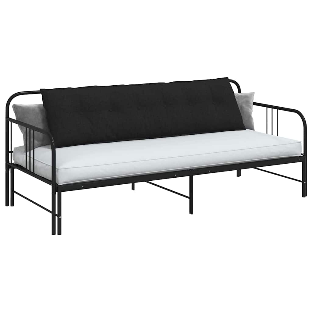 Cuscino per Schiena Nero 180 x 19 x 50 cm Tessuto
