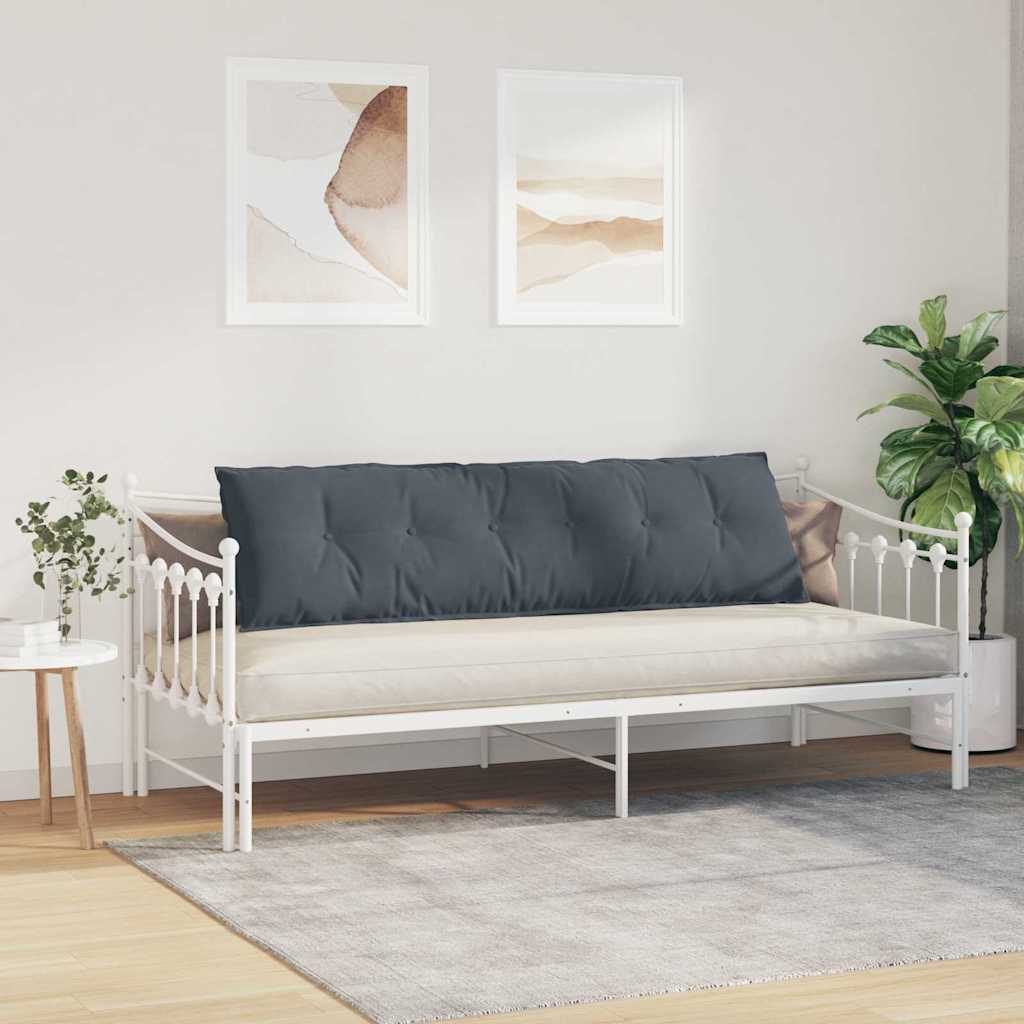 Cuscino per Schiena Grigio Scuro 180 x 50 cm Tessuto in Cords
