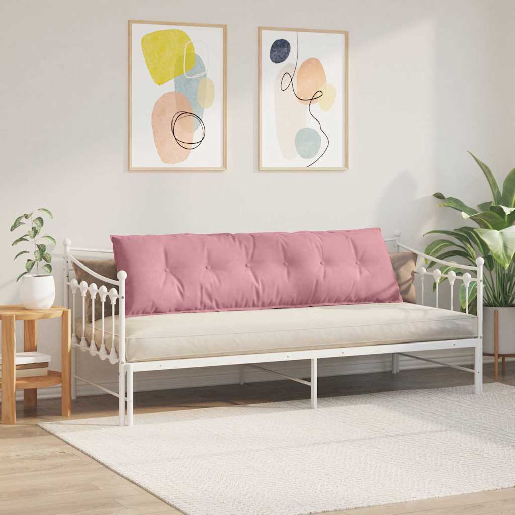 Cuscino per Schiena Rosa 180 x 50 cm Tessuto in Cords