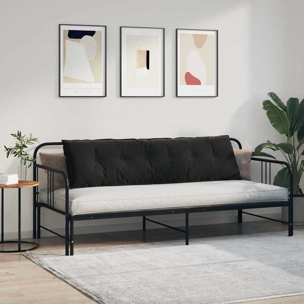 Cuscino per Schiena Nero 180 x 50 cm Tessuto in Cords