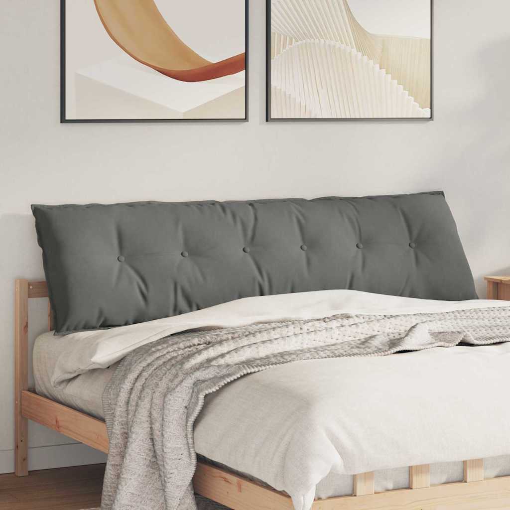 Cuscino per Schiena Grigio Scuro 180 x 50 cm