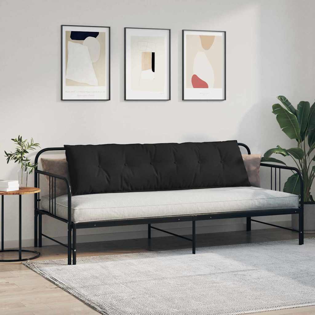 Cuscino per Schiena Nero 180 x 50 cm Tessuto in Microfibra