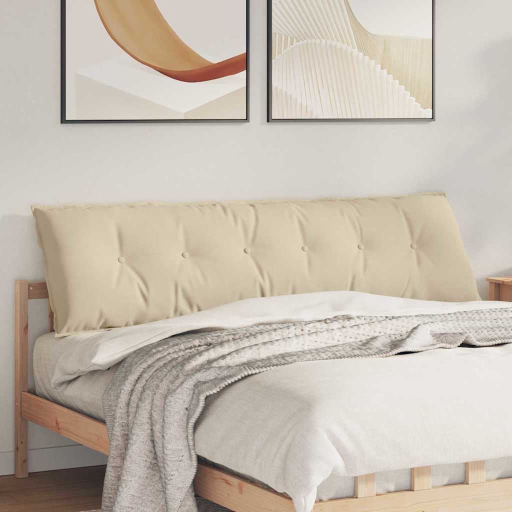 Cuscino per Schiena Crema 180 x 50 cm Tessuto in Microfibra