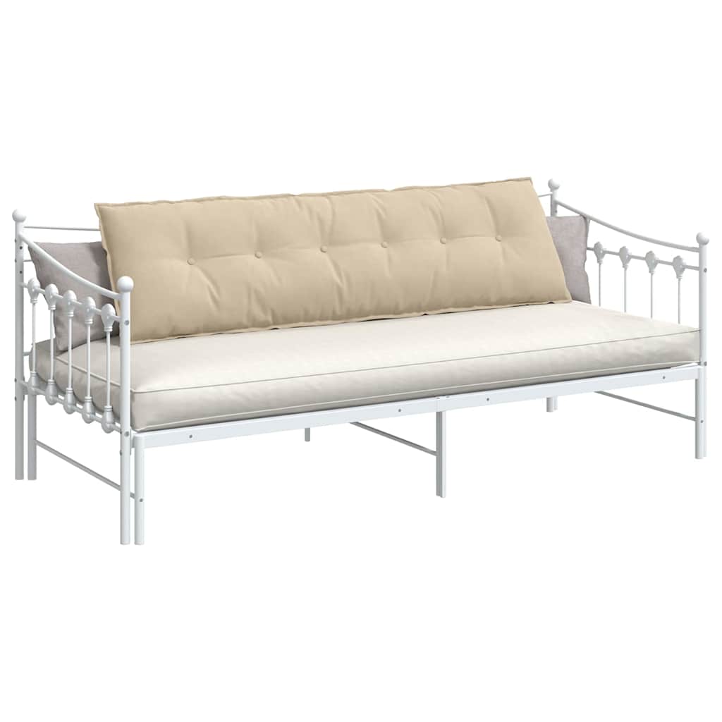 Cuscino per Schiena Crema 180 x 50 cm Tessuto in Microfibra