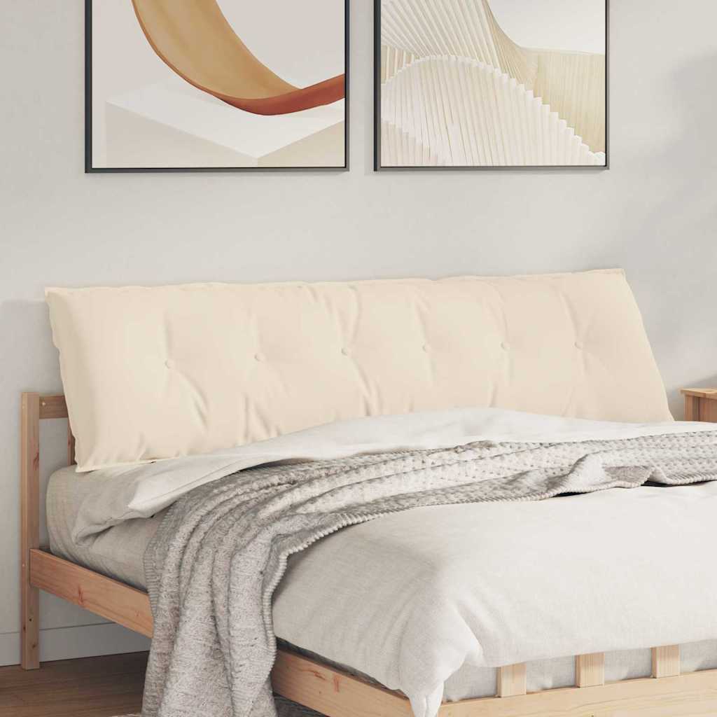 Cuscino per Schiena Beige 180 x 50 cm Tessuto in Microfibra