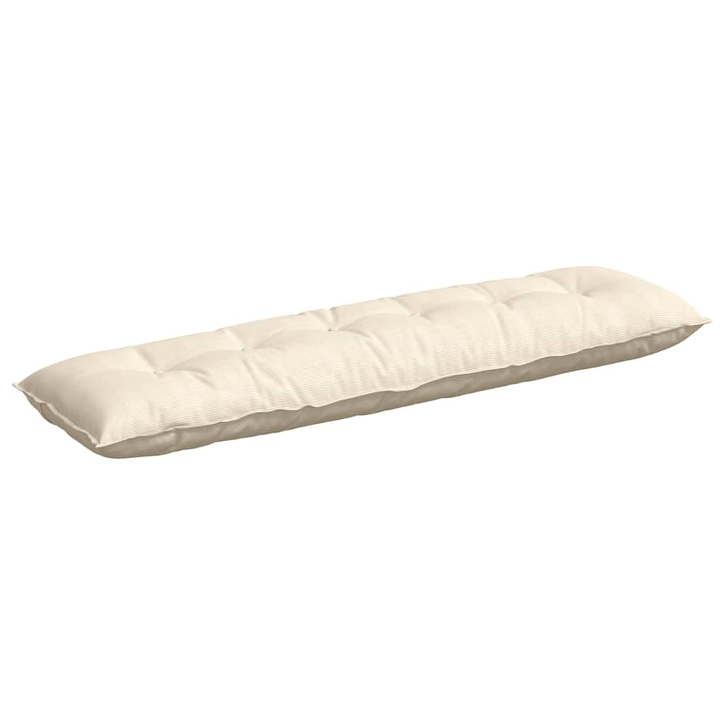 Cuscino per Schiena Crema 180 x 50 cm Tessuto in Cords