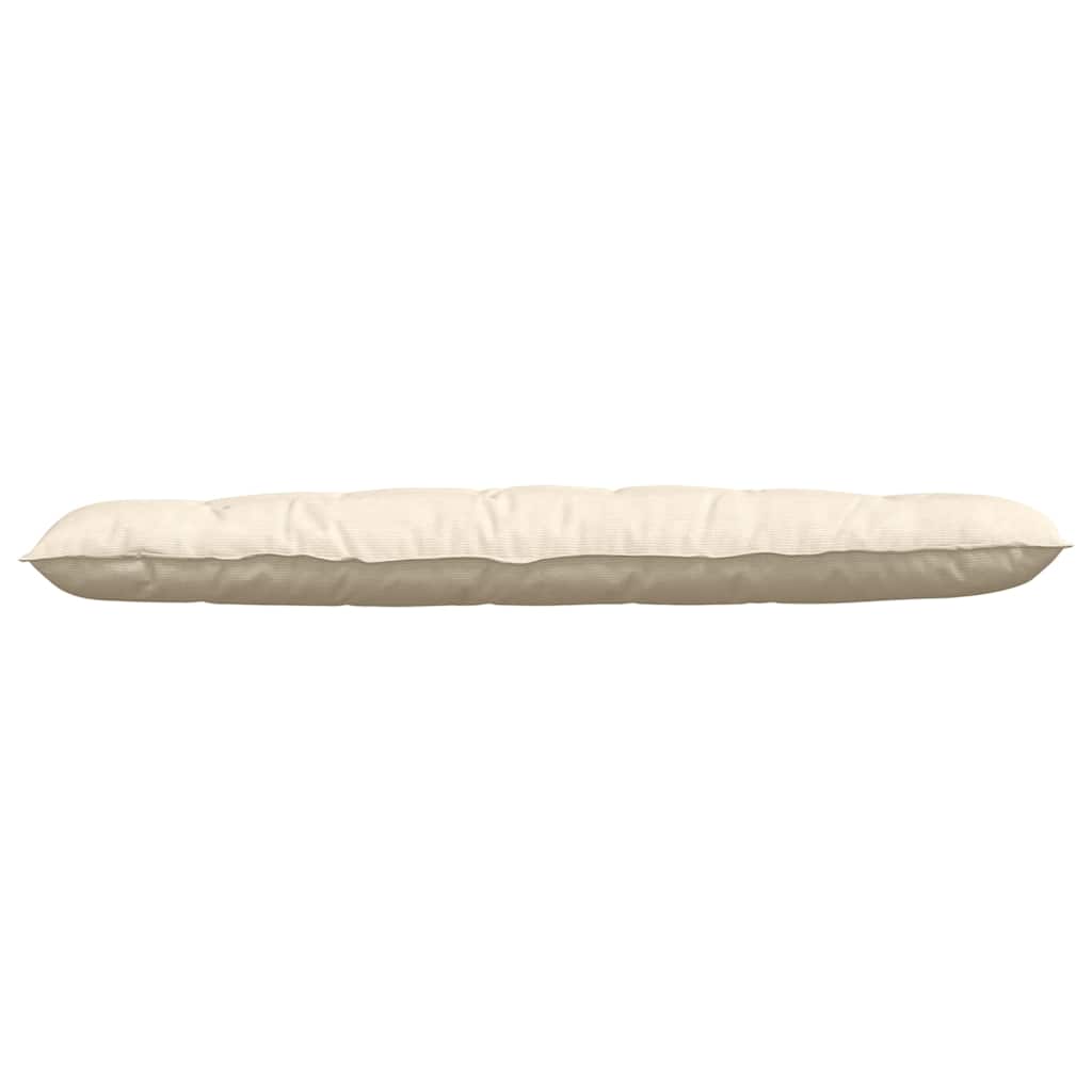 Cuscino per Schiena Crema 180 x 50 cm Tessuto in Cords
