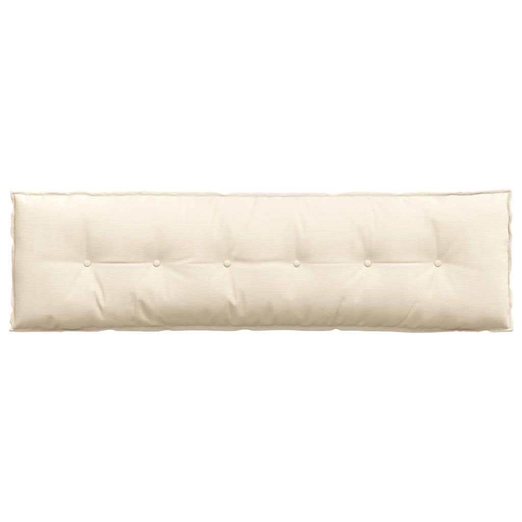 Cuscino per Schiena Crema 180 x 50 cm Tessuto in Cords
