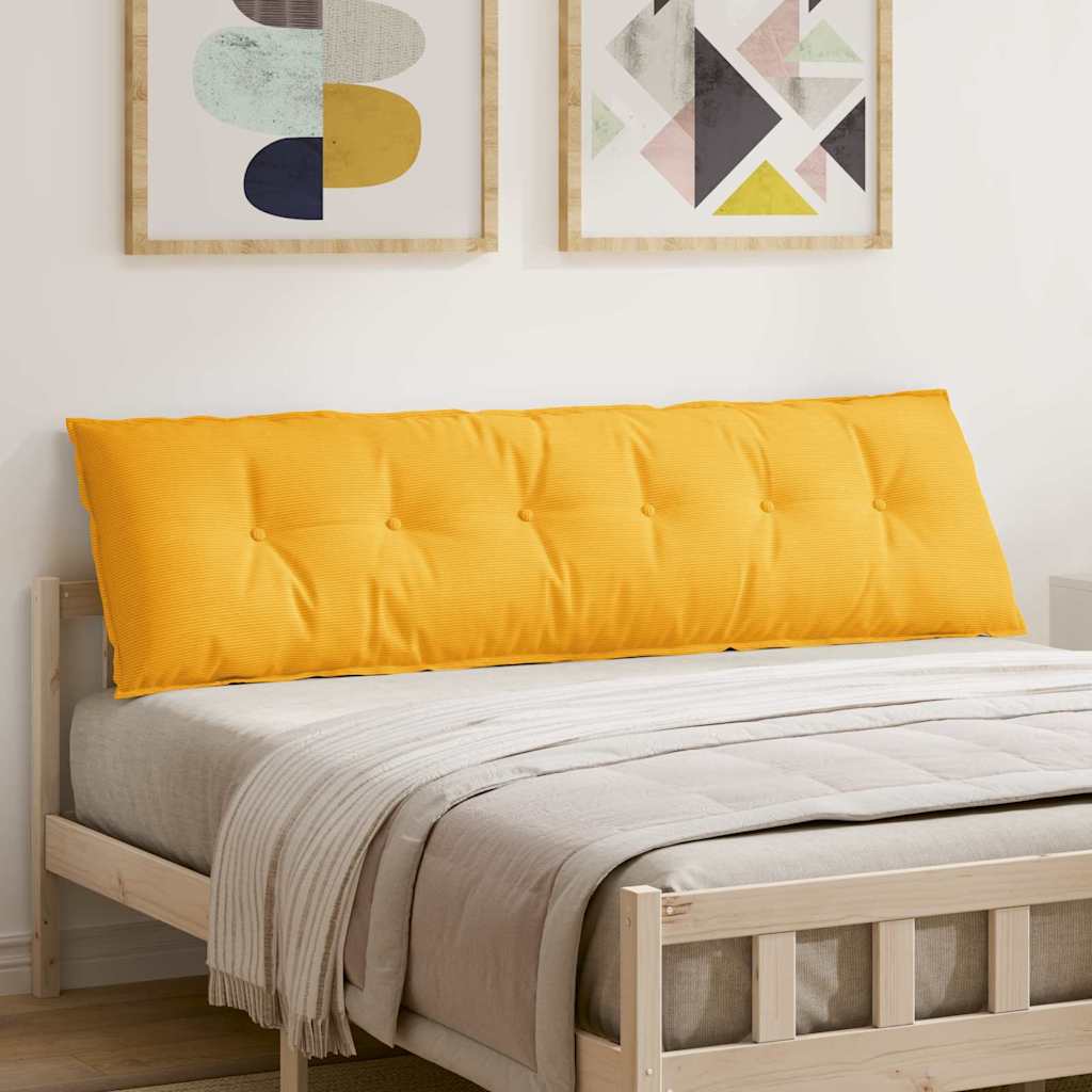 Cuscino per Schiena Giallo Chiaro 180 x 50 cm Tessuto in Cords
