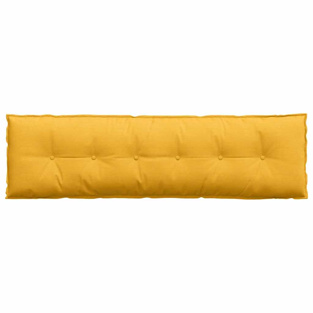 Cuscino per Schiena Giallo Chiaro 180 x 50 cm Tessuto in Cords