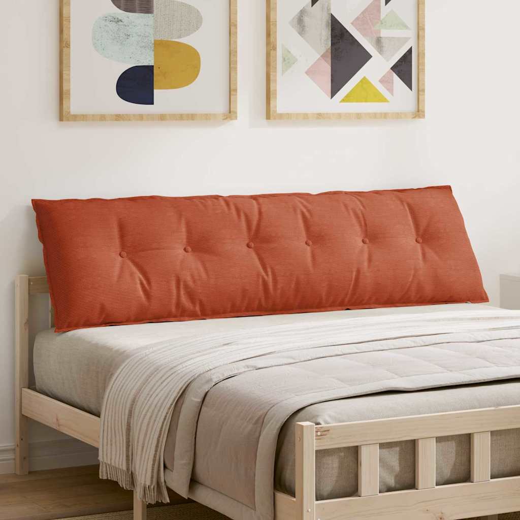 Cuscino per Schiena Rosso Arancio 180 x 50 cm Tessuto in Cords