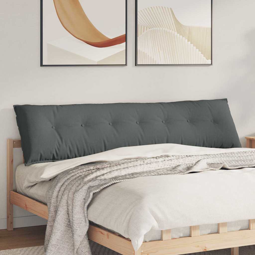 Cuscino per Schiena Grigio scuro 200 x 19 x 50 cm Tessuto