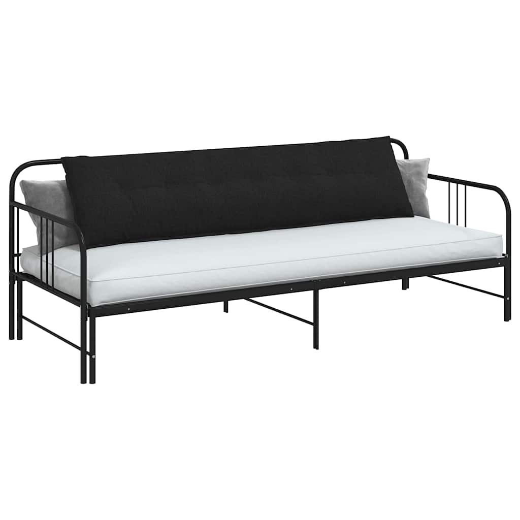 Cuscino per Schiena Nero 200 x 19 x 50 cm Tessuto
