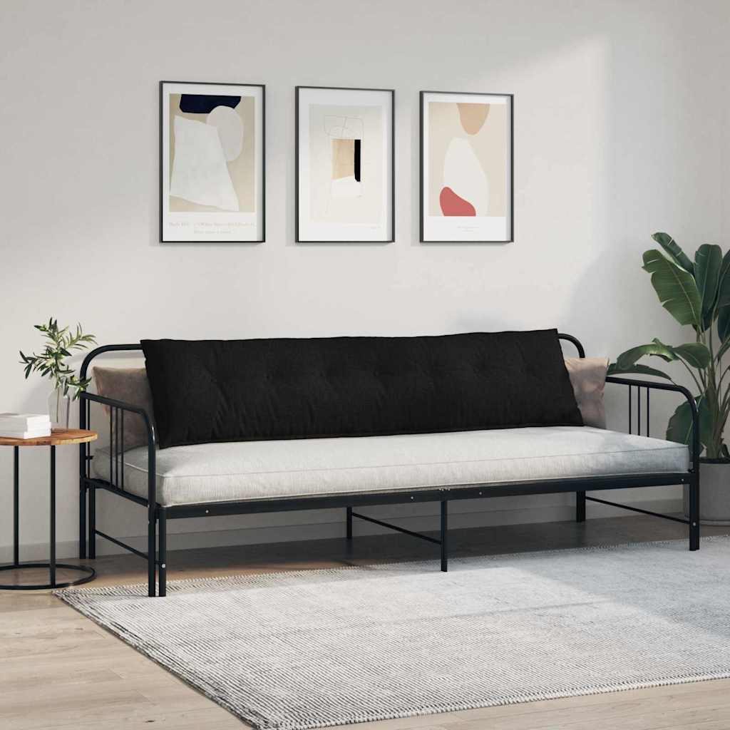 Cuscino per Schiena Nero 200 x 19 x 50 cm Tessuto