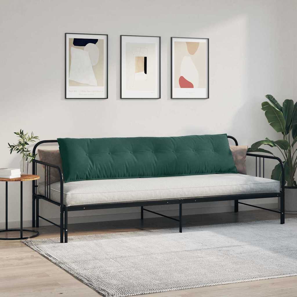 Cuscino per Schiena Verde Scuro 200 x 50 cm Tessuto in Cords