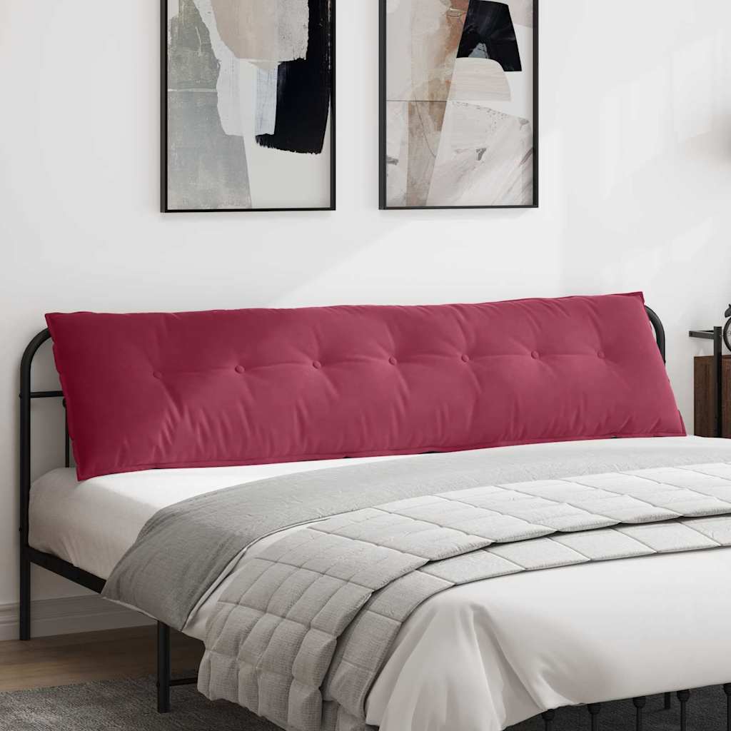 Cuscino per Schiena Rosso Vino 200 x 50 cm Tessuto in Cords