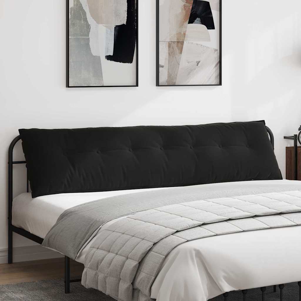 Cuscino per Schiena Nero 200 x 50 cm Tessuto in Cords