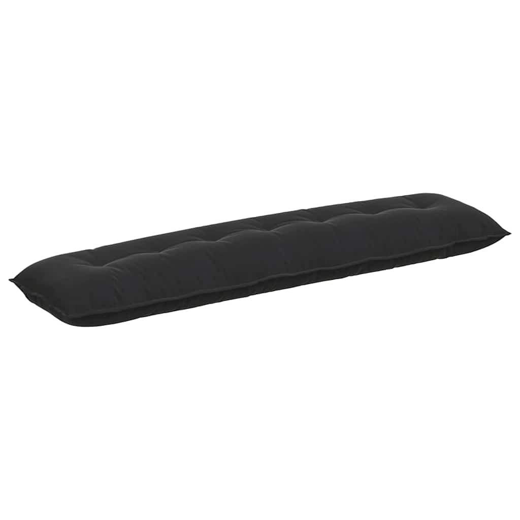 Cuscino per Schiena Nero 200 x 50 cm Tessuto in Cords