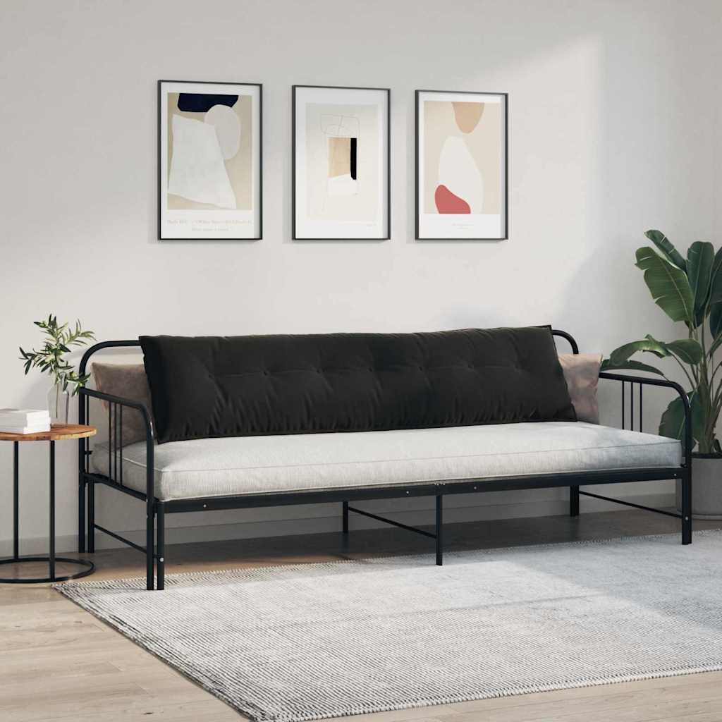 Cuscino per Schiena Nero 200 x 50 cm Tessuto in Cords