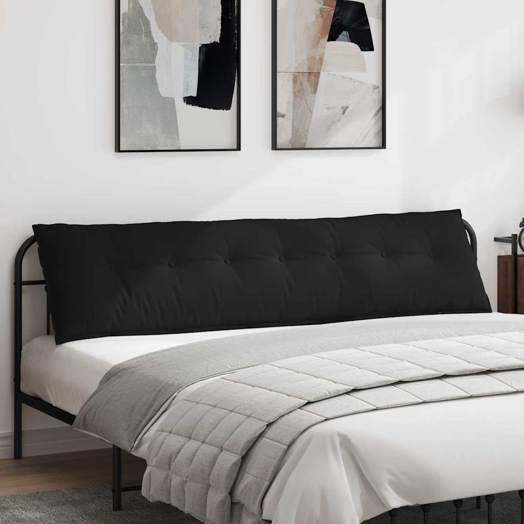 Cuscino per Schiena Nero 200 x 50 cm Tessuto in Microfibra