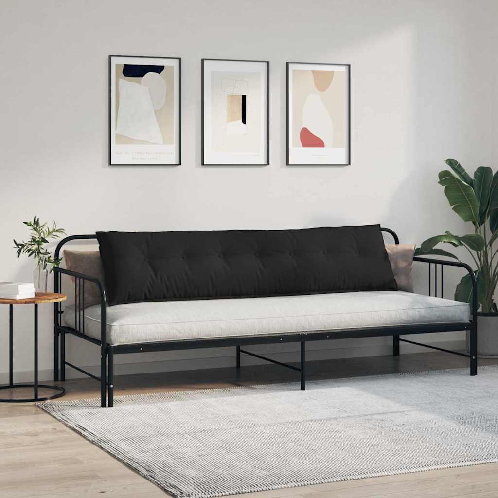 Cuscino per Schiena Nero 200 x 50 cm Tessuto in Microfibra