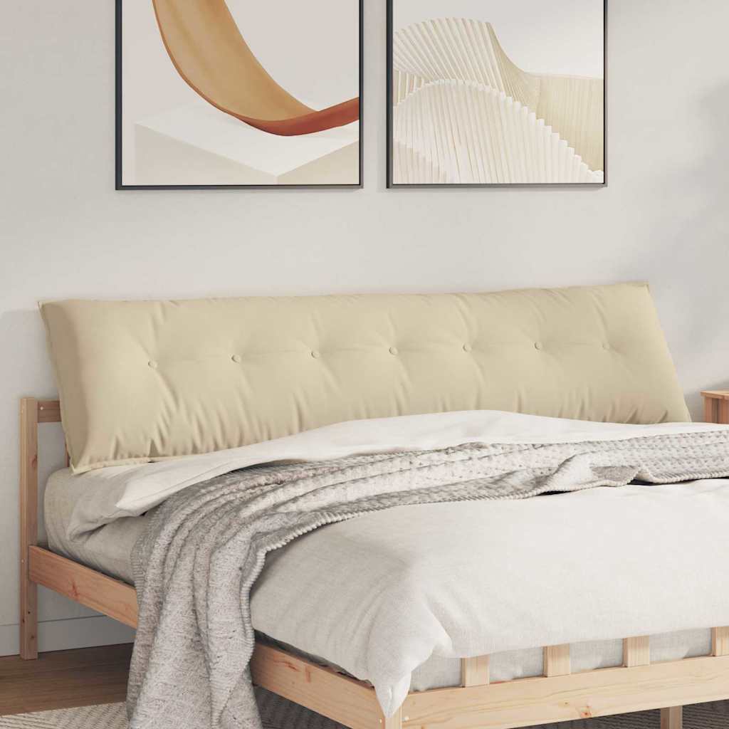 Cuscino per Schiena Crema 200 x 50 cm Tessuto in Microfibra