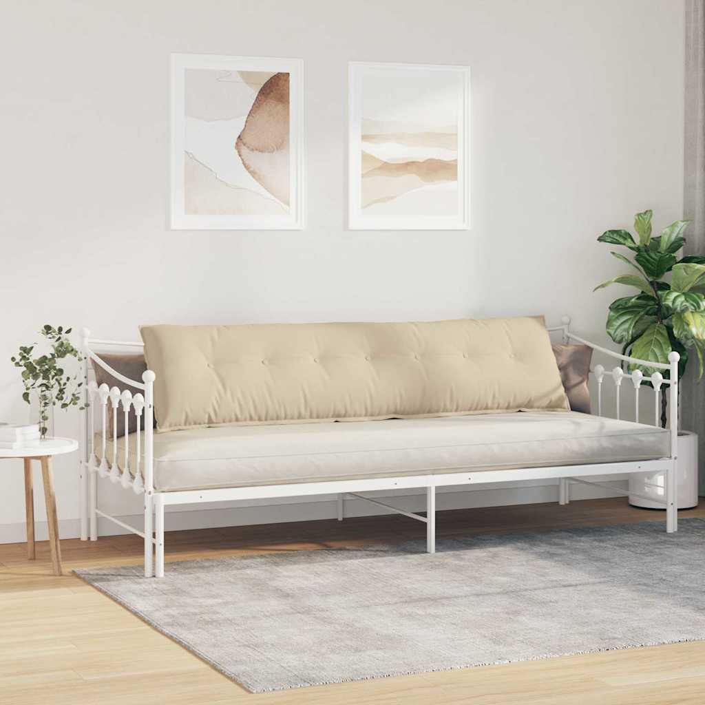 Cuscino per Schiena Crema 200 x 50 cm Tessuto in Microfibra