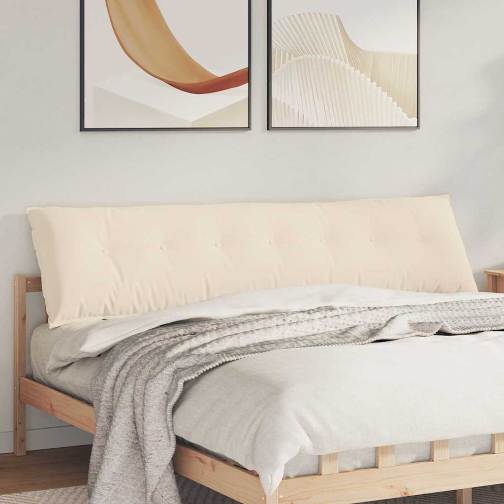 Cuscino per Schiena Beige 200 x 50 cm Tessuto in Microfibra