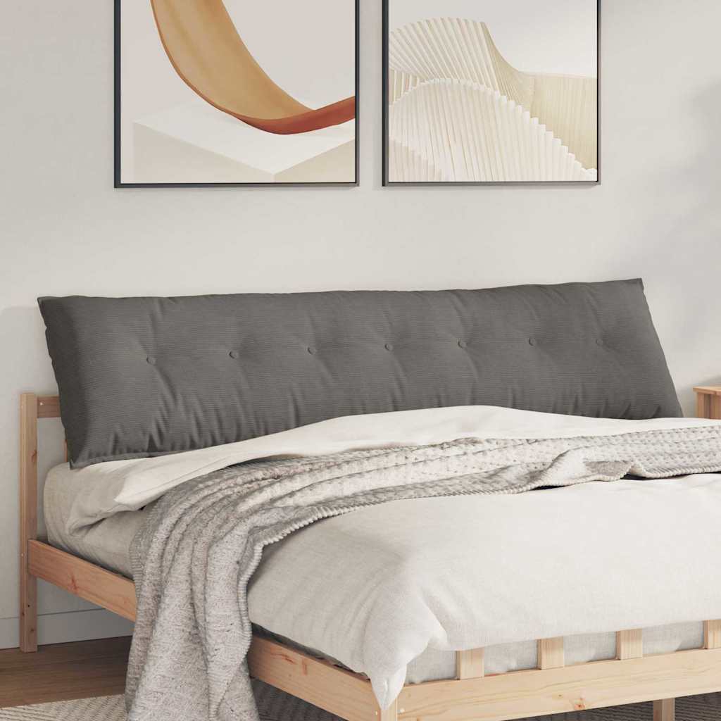 Cuscino per Schiena Grigio Chiaro 200 x 50 cm Tessuto in Cords