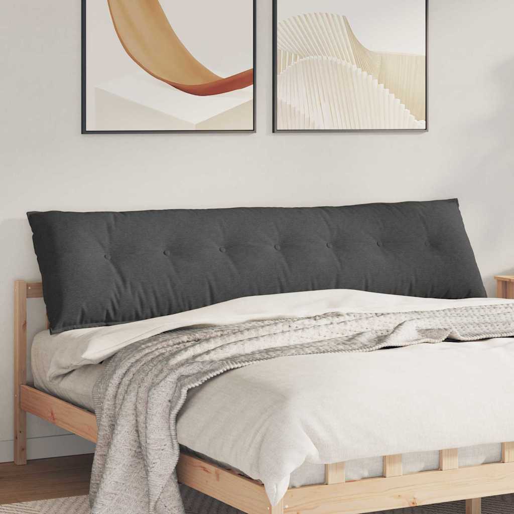 Cuscino per Schiena Grigio Scuro 200 x 50 cm Tessuto in Cords