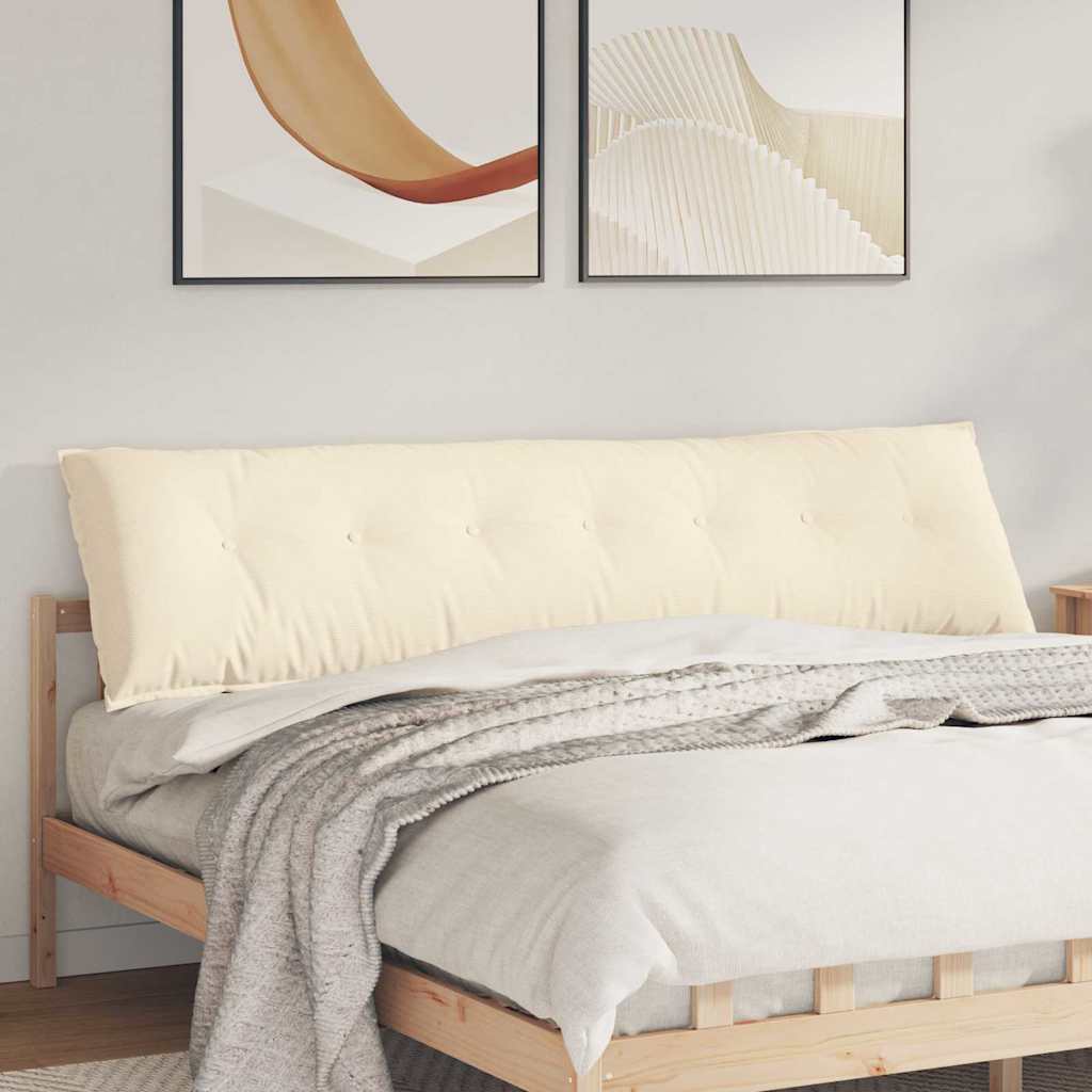 Cuscino per Schiena Crema 200 x 50 cm Tessuto in Cords