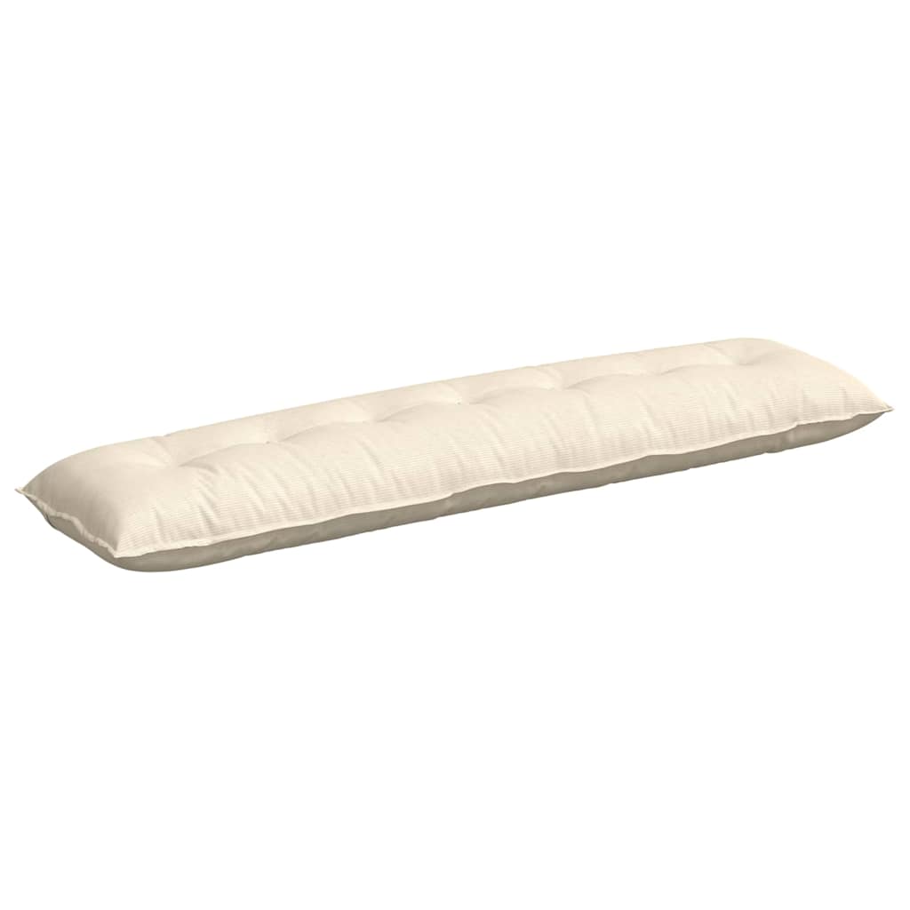 Cuscino per Schiena Crema 200 x 50 cm Tessuto in Cords