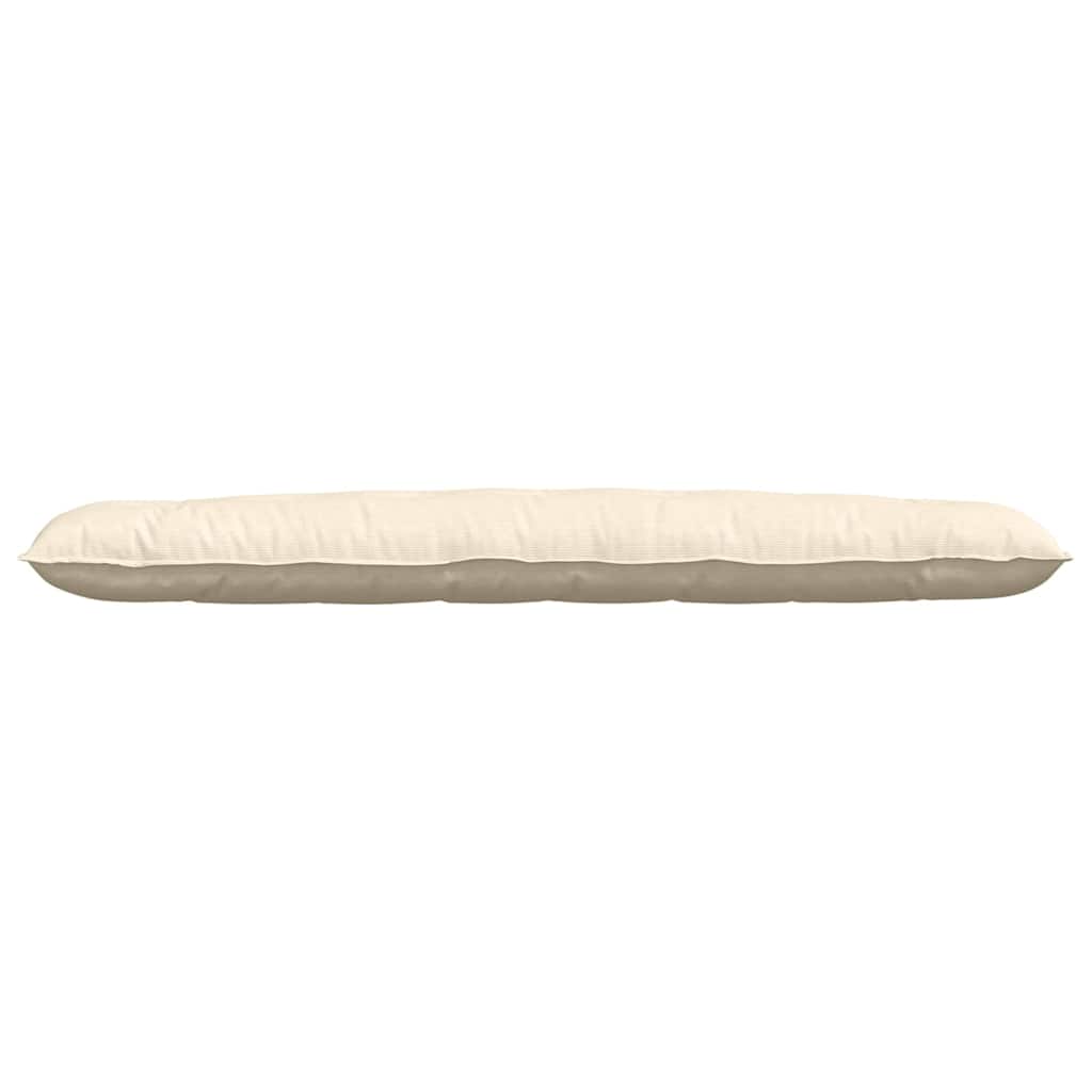 Cuscino per Schiena Crema 200 x 50 cm Tessuto in Cords